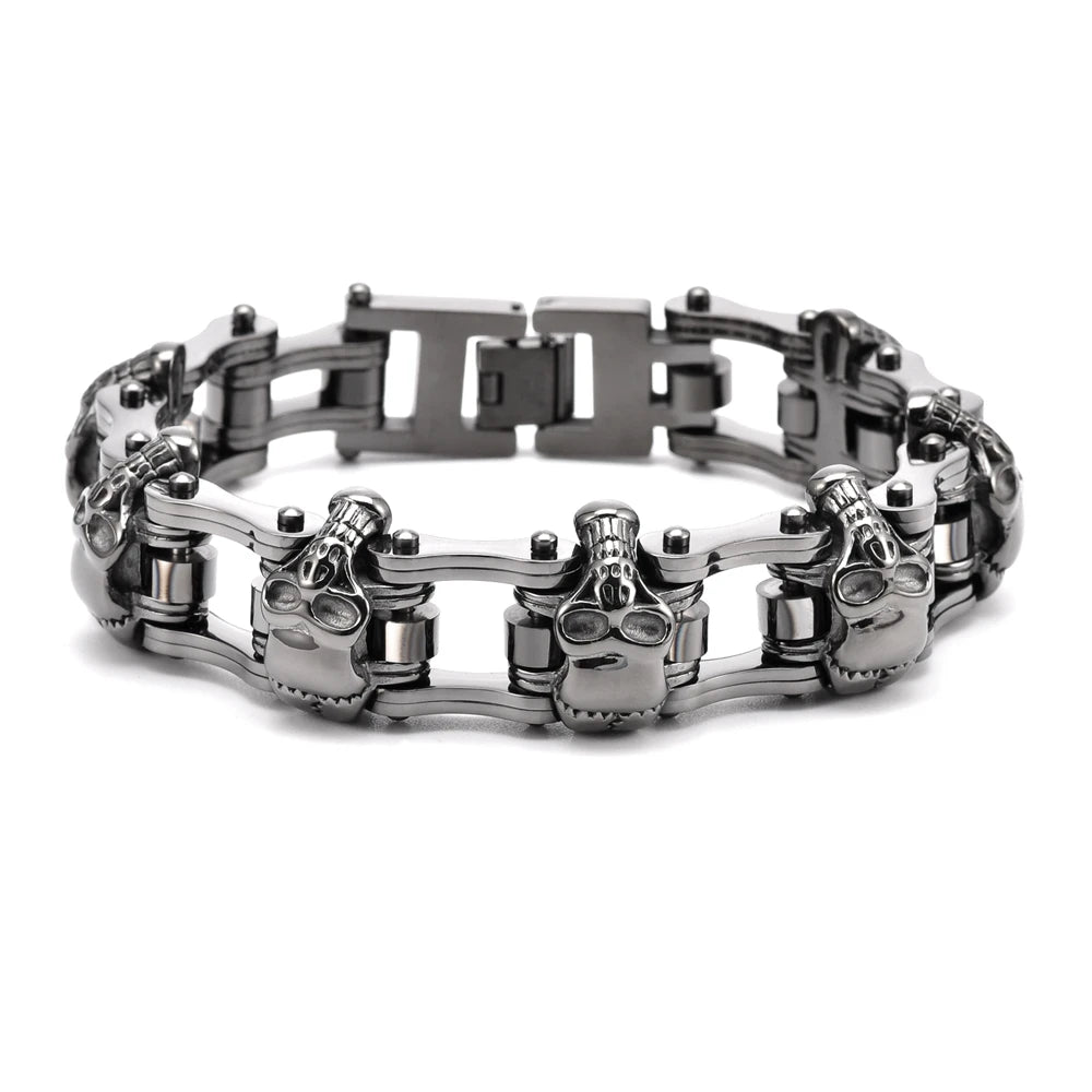 New Stainless steel Skull biker bangle bracelet popular