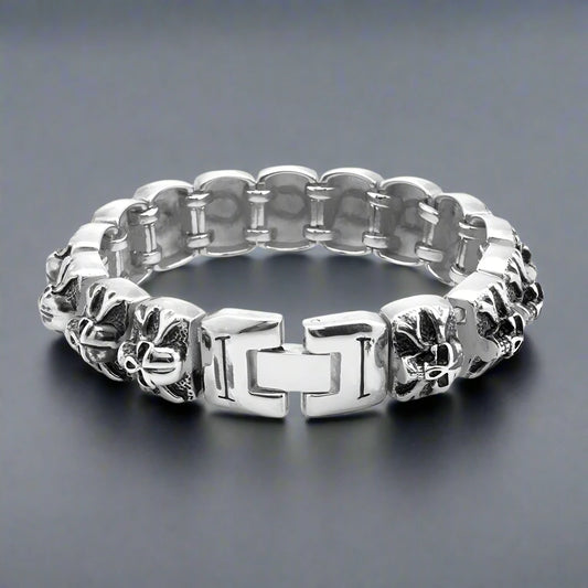 316 stainless steel chunky skull bracelet