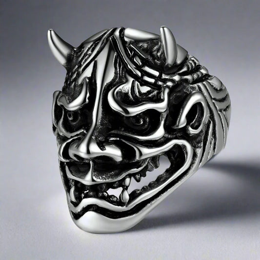 Stainless steel devil skull ring