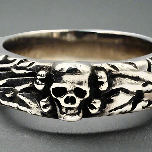 925 silver skull ring