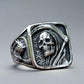Steel Grim Reaper Skull Ring – Gothic Skull Jewelry for Tattoo & Alt Style
